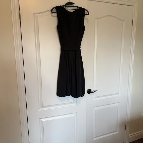 Calvin Klein Black Sleeveless Midi Dress with Pleated Skirt - Picture 3 of 7